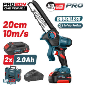 BORMANN Pro BBP5441X22C Κλαδευτικό Αλυσοπρίονο Mπαταρίας 20V Brushless,2x2Ah,Λάμα 20cm,1.3kg