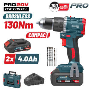 BORMANN Pro BBP5451X44CA Δραπαν/βιδο Κρουστικό 20V,2x4Ah,Li-Ion,Compact,2 Ταχύτητες & Βαλίτσα