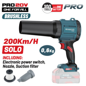 BORMANN Pro BBP5442 Φυσητήρας-Απορροφητήρας Φύλλων Compact,Brushless Μπαταρίας 20V, SOLO